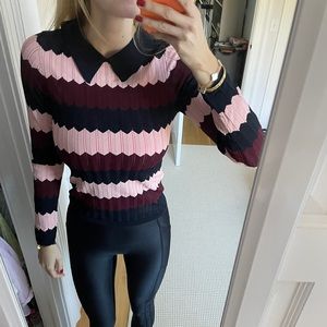 SANDRO multicolored collared sweater/shirt